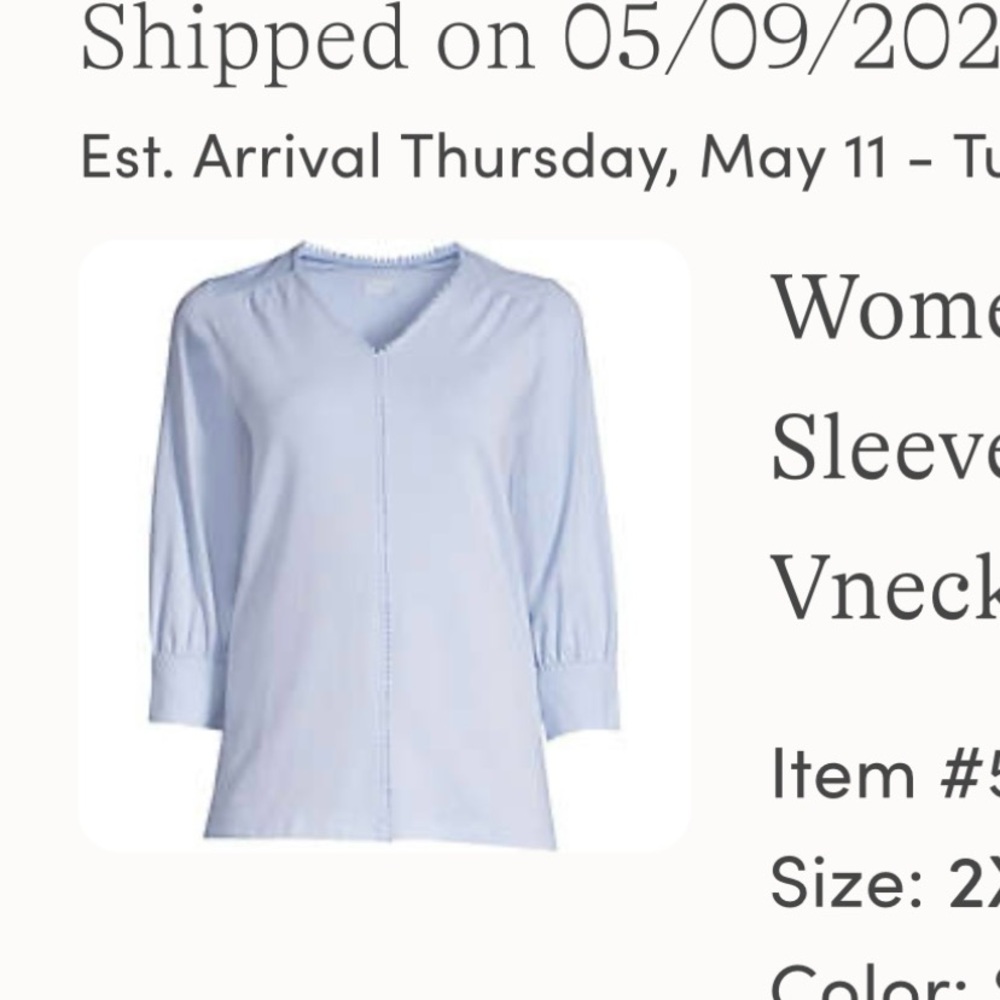 Women’s Lands End plus size top light blue - Picture 4 of 5